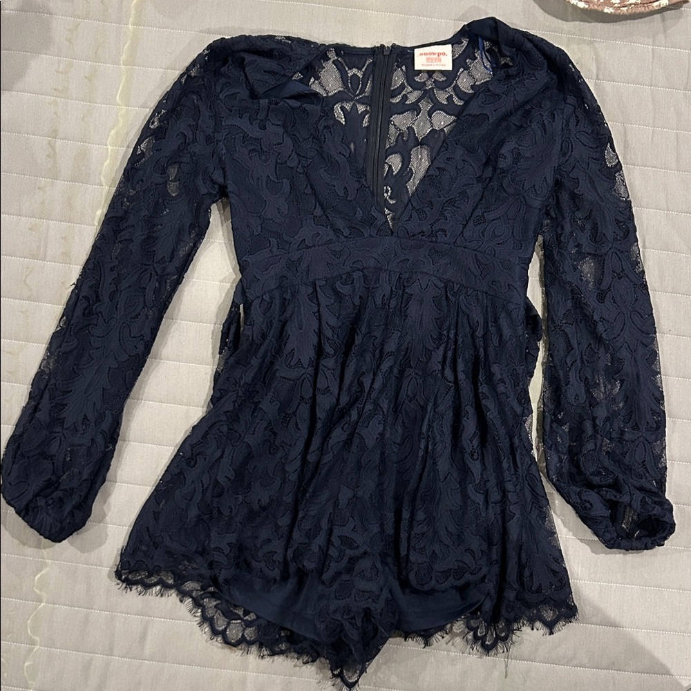 Showpo Navy Lace Romper